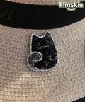 Boutique Black Alloy Crystal Zircon Cat Brooches