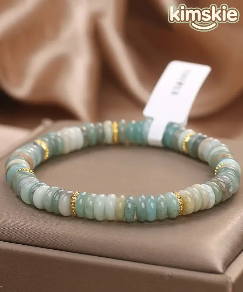 New Chinese Green Jade Abacus Bead Bracelet