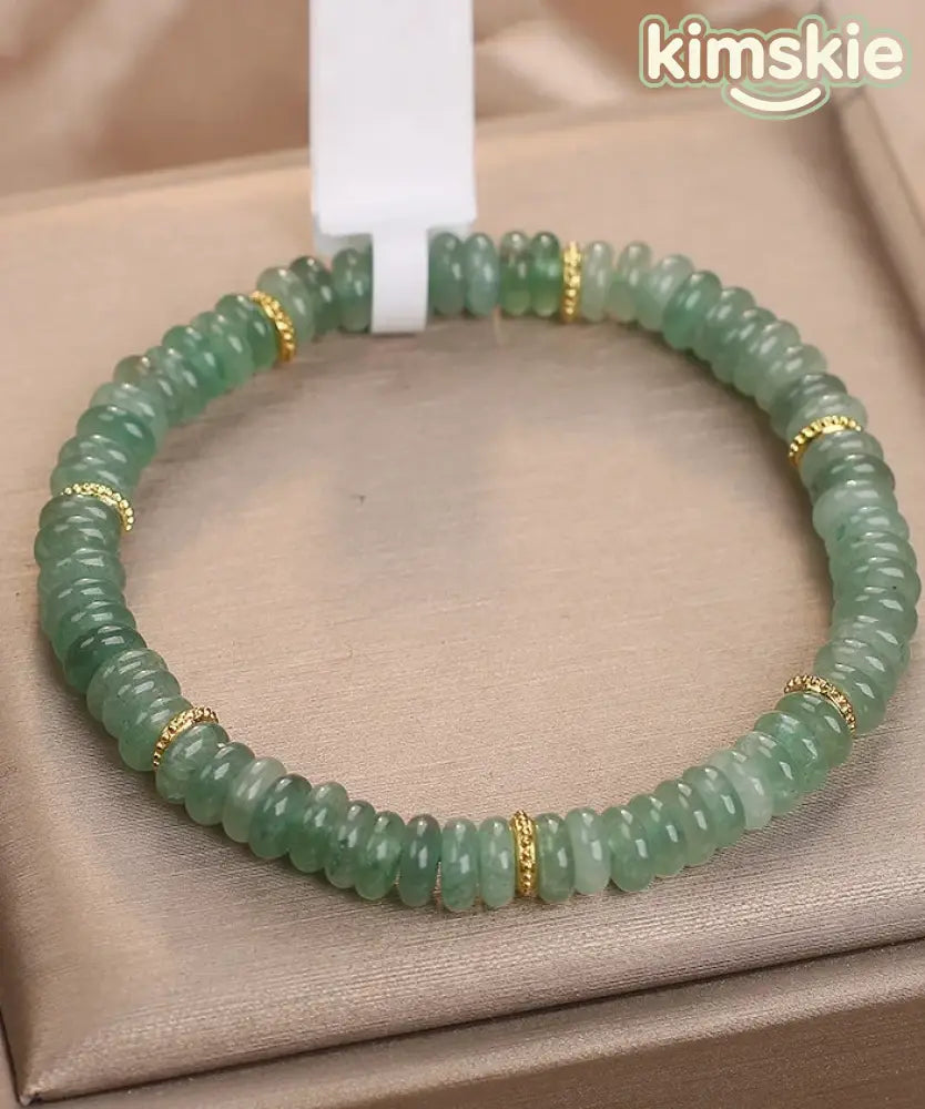 New Chinese Green Jade Abacus Bead Bracelet