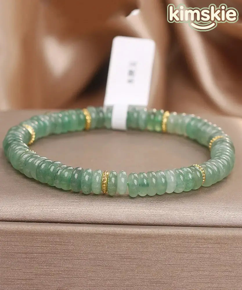 New Chinese Green Jade Abacus Bead Bracelet