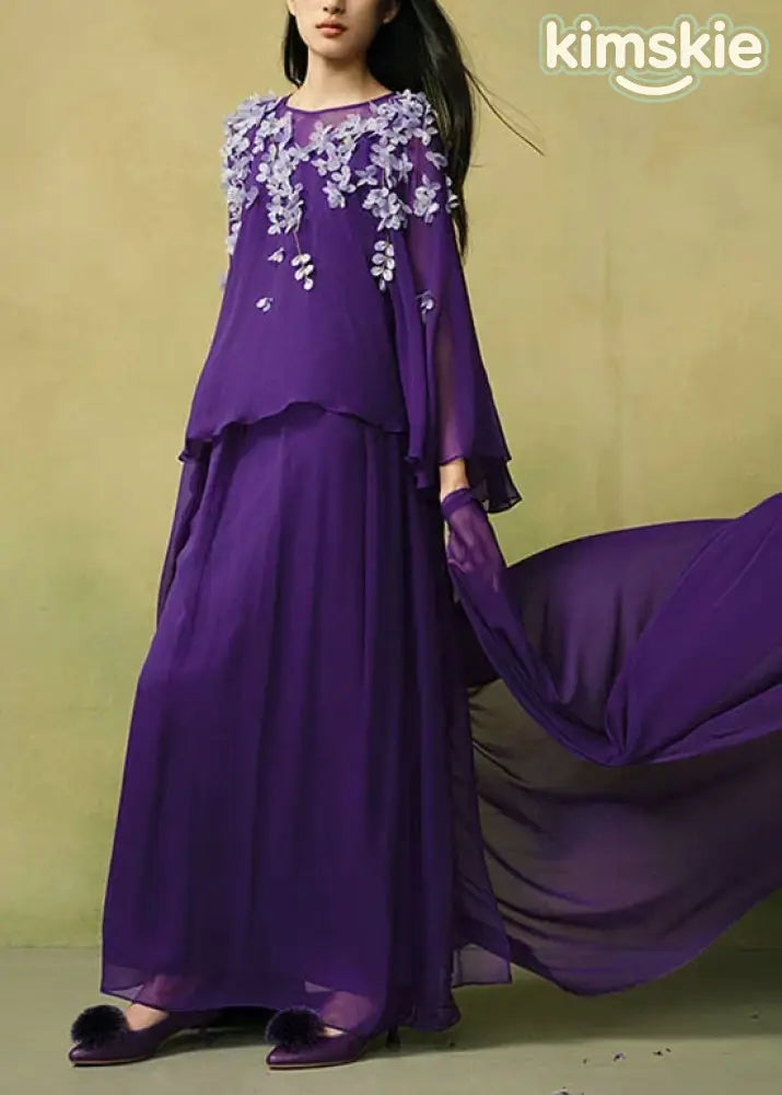 New Yellow O-Neck Petal Shawl And Dress Two-Piece Set Summer