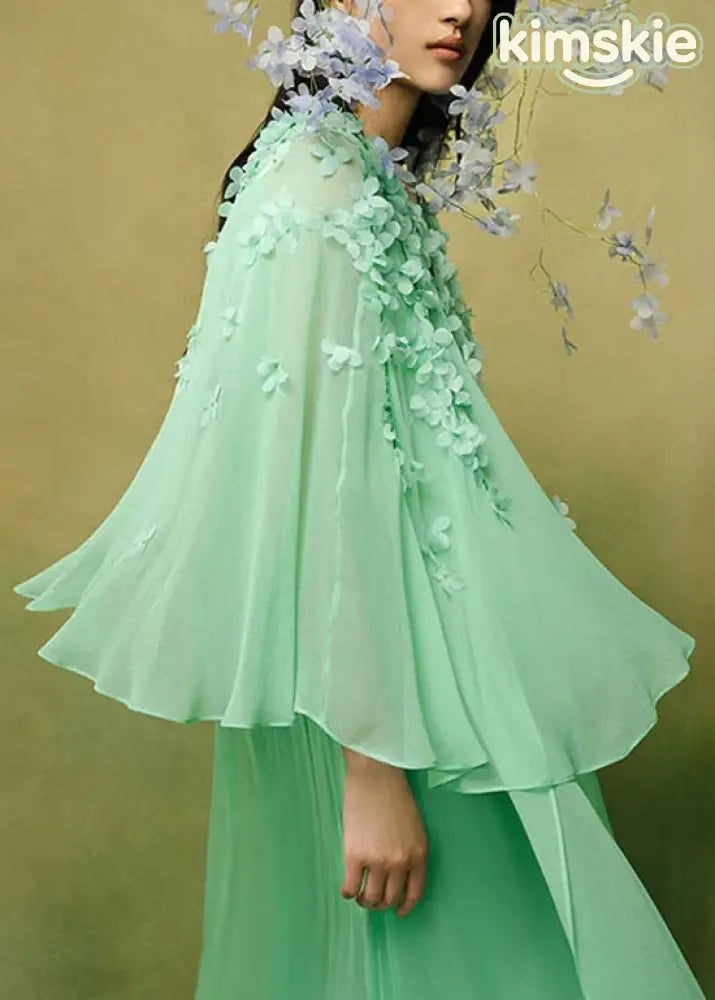 New Yellow O-Neck Petal Shawl And Dress Two-Piece Set Summer